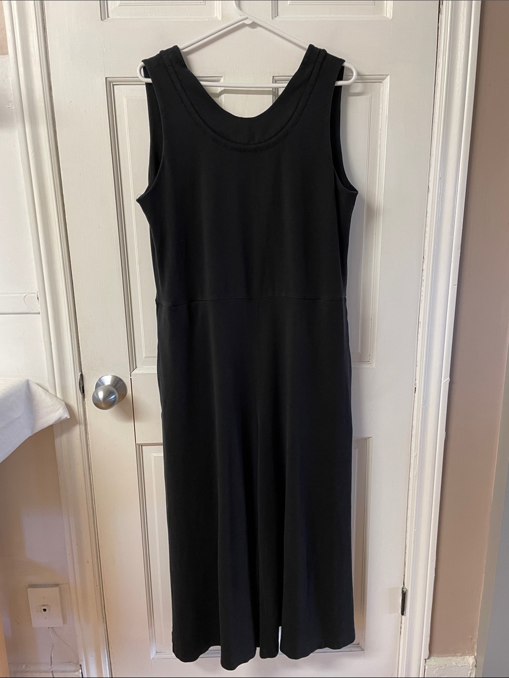 COS black cropped wide leg sleeveless romper women’s size large